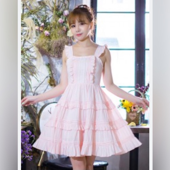 Lolita Dress - NWT - Barbiecore Lolita Balletcore Cottagecore - Picture 9 of 9